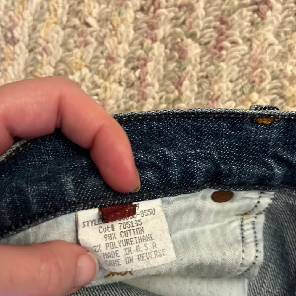 7 For All Mankind Blue Boot Cut Jeans with Vintage Fading - Picture 5 of 6